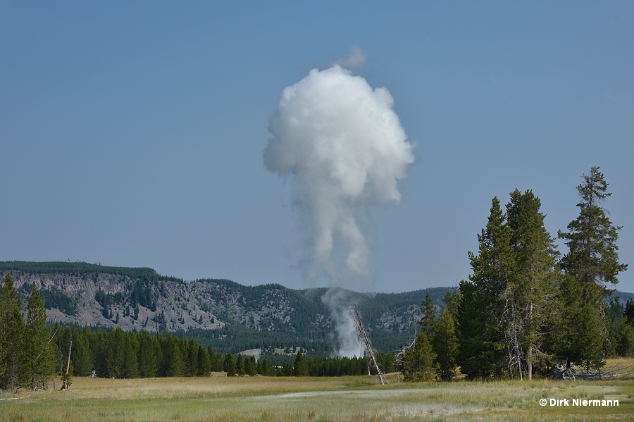 Column of steam explosion from Black Diamond and Wall Pool