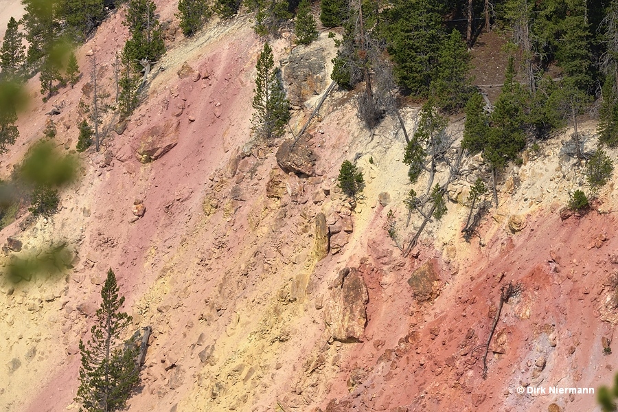 Hot spring deposits near Inspiration Point