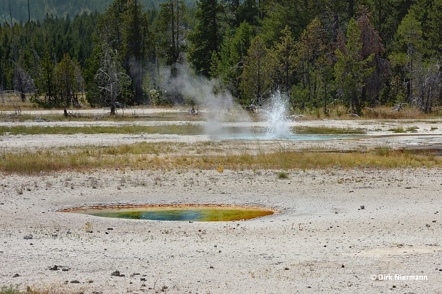 Trefoil Spring and Round Spring Geyser Yellowstone
