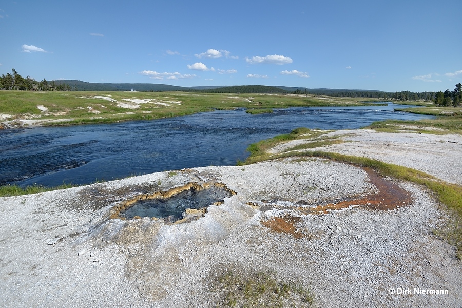 Lower Geyser Basin, River Group with Fissure Cone